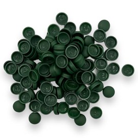Heritage Green Dome Screw Snap Cover Caps, Plastic Cap Screws Two-Piece Matt 6/8g - Pack of 100