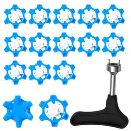 Bootoow Golf Shoe Spikes, 16 Golf Spikes with 1 Handheld Golf Shoe Spike Key Replacement for Golf Shoe Spikes for Shoes Spikes Shoes Blue