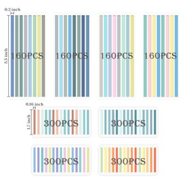 Temiary 1840 Sheets Transparent Highlighter Tape Removable, Highlighting Strips Page Markers Index Tabs, Aesthetic Sticky Notes for Office School Supplies (Long & Short Highlighter Tape)