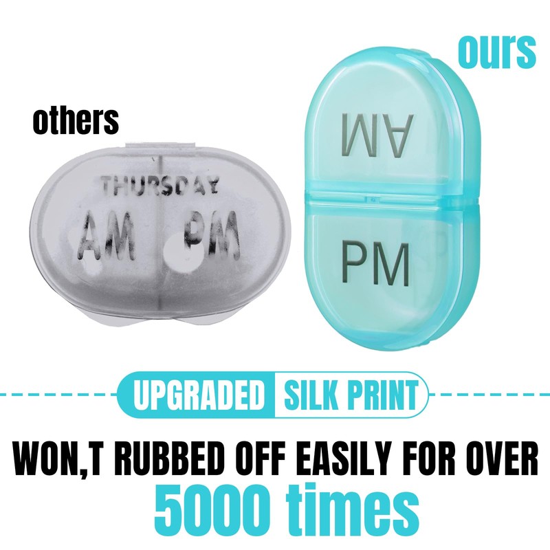 6 Pack Pill Organizer Pocket Small Case Holder Am Pm