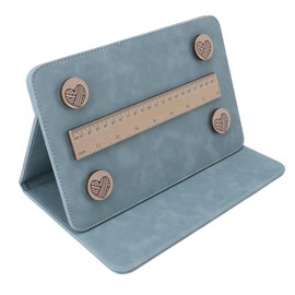 Crochet Pattern Holder, Portable and Foldable Knitting Chart Keeper with Strong Magnetic, Cross Stitch Chart Keeper, Knitting Crochet Pattern Holder for Needle Arts (Blue)