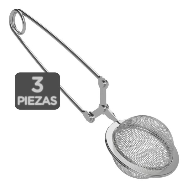 Mercader Digital 3 Pzs Infusor Té Pinza Bola Filtro Malla