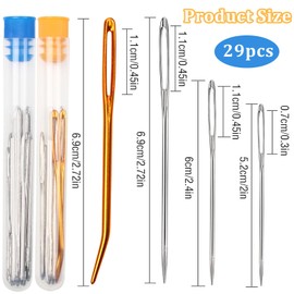 29 Pcs Large Eye Sewing Needles, Yarn Knitting Needles, Hand Knitting Needles, Darning Needle, for Knitting Yarn Needles for Crochet Darning Beading Quilting Weaving Crafts