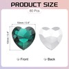 sourcing map 80Pcs Heart Rhinestones, 10mm Pointed Back Heart Glass