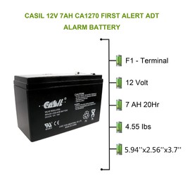 FirstPower 12v 7ah First Alert ADT Alarm Battery