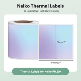 Thermal Labels for Nelko PM220 Label Maker, 2 inch (50mm) Thermal Label, Waterproof, Multi-Purpose Label Tape, 1 Roll of 150 Self-Adhesive Thermal Paper Gradient Purple