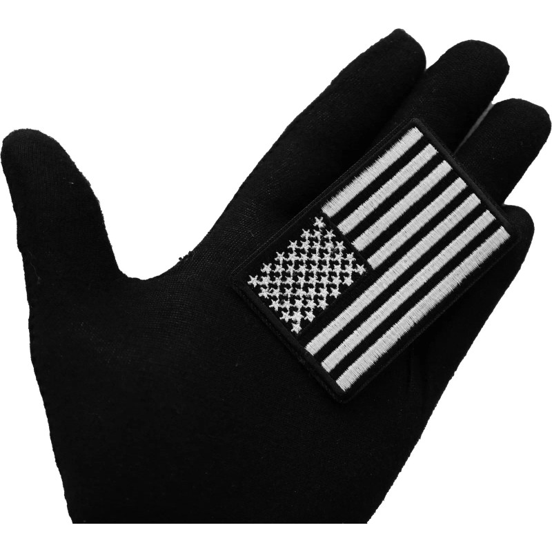 Ivamis Black and White American Flag Patch- 3x2 inch -