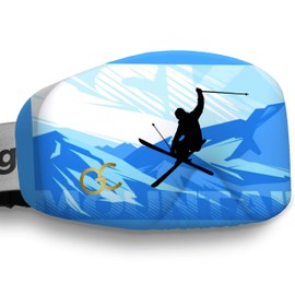 GogglesCover Premium: Protective ski and snowboard goggles cover, blue mountain design