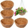 JJYHEHOT 4 Pcs Round Hanging Basket Liners 12 Inch, Natural