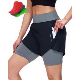 Sportneer Women's Padded Cycling Shorts with Pocket MTB Cycling Shorts Women's Padded Cycling Shorts Women's Cycling Shorts Mountain Bike Cycling Sports Cycling Outdoor