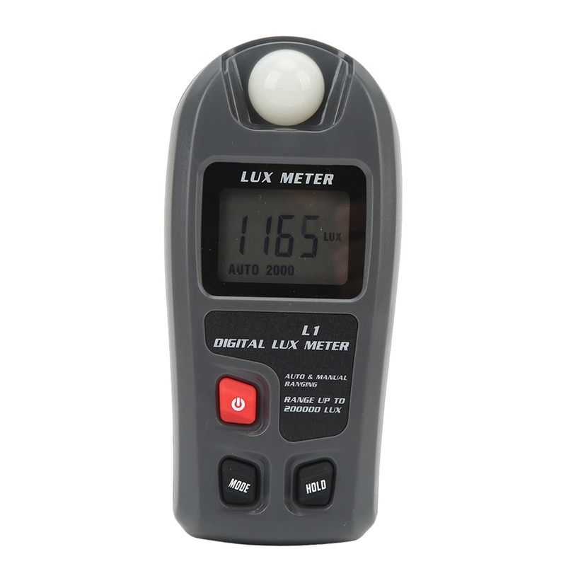 Digital Illuminance Meter, Measuring Up to 200,000 Lux, LCD Screen,