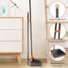 Long Handle Broom with Upright Standing Dustpan Combo for Office
