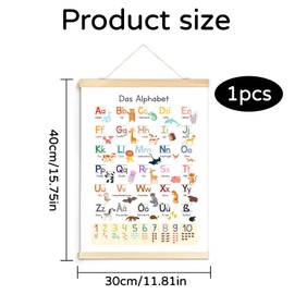 afhgdjr Abc Poster for Children, 30 x 40 cm, Alphabet Poster, Learning Letters, First Day of School, Decorative School Letterboard for Children's Room, Nursery, Preschool, Primary School