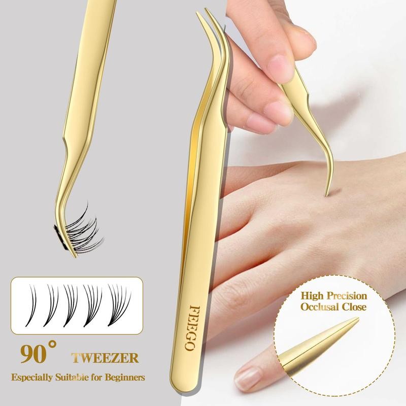 FEEGO Natural Wispy Cluster Lashes 9-12mm Natural Individual Eyelashes DIY