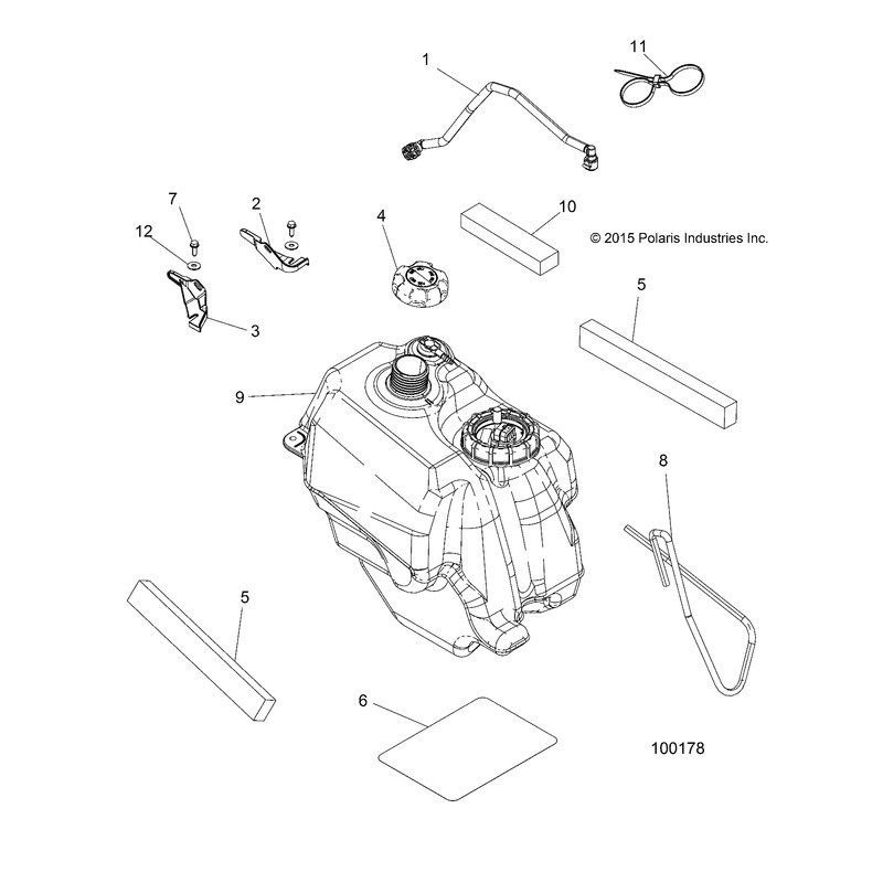Polaris ATV Fuel Line Assembly, Hard, Genuine OEM Part 2521390,