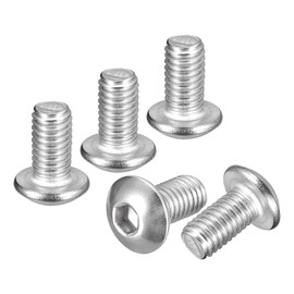 DTGN M5-0.8x8mm Button Head Socket Cap Screws - 10Pack - Good for Road Bicycle, Mountain Bike, Auto, Motorcycle - 316 Stainless Steel Whitewashed - Hex Drive Fasteners