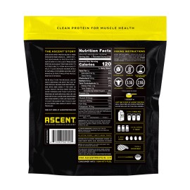 Ascent 100% Whey, Native Whey Protein Blend, Vanilla Bean, 4.25 Lbs