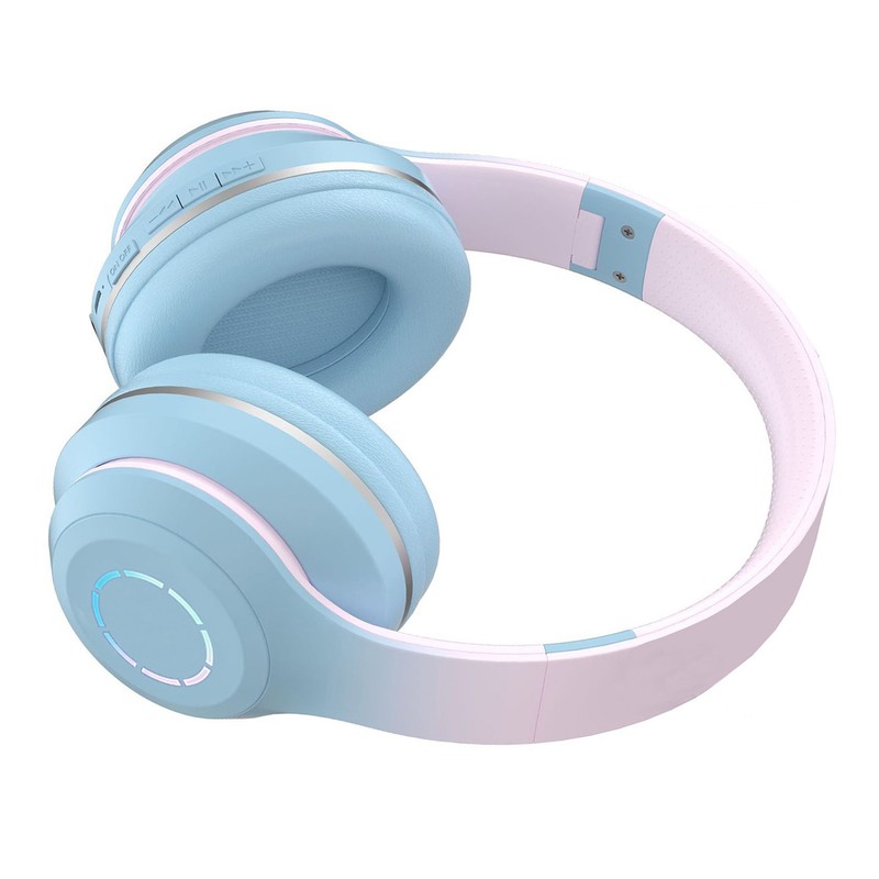 Bluetooth Headphone Heavy Bass Noise Cancelling Foldable Gradient Color Wireless