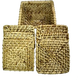 Rastogi Handicrafts Handmade 6 Piece Rattan Coasters -Natural Eco-Base Cup Dishes Plates & Friendly Insulated Hot Pads Pot Holder 5" (LHD-1218)