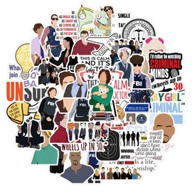 Criminal Minds Stickers 50 Pcs Waterproof, Removable, Lovely, Beautiful, Stylish Teen Stickers, Suitable for Boys and Girls in Water Bottles, Bicycle, Phones, Guitar, Suitcase. (D)