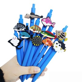 YHSMFCL Cute kawaii Ocean Fish Pens 10 Pcs Novelty Sea Animal Retractable Gel Ink Pens Office Stationery Supplies Party Favors Gifts