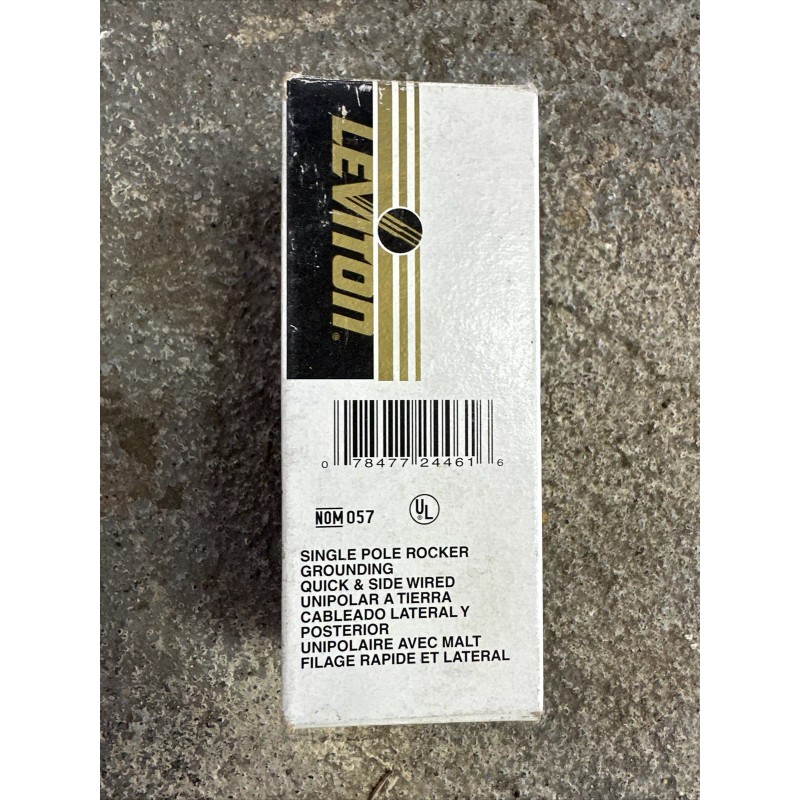 Leviton Decora 15A-120/277V, Rocker Switch AC/CA Single-pole, Gray (5601-2GS)