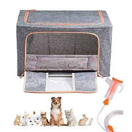Puppy Incubator, Pet Atomization Oxygen Box, Incubator for Kitten and Puppies, Pet Nncubator with Nebulization Kit and Pet Blanket