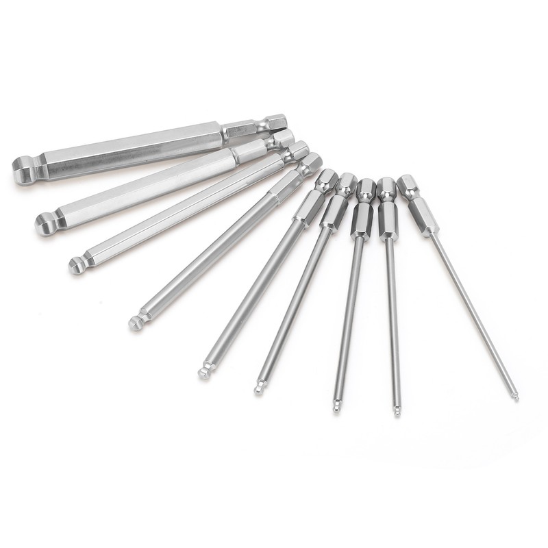 9pcs Hex Screwdriver Bit Set Rustproof S2 Steel Magnetic Ball