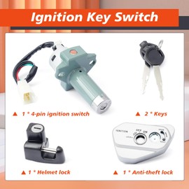 Mhrxusd Ignition Key Switch Kit Replacement for Tbr7 for Hawk 250 250cc Motorcycle Ignition Lock Cylinder