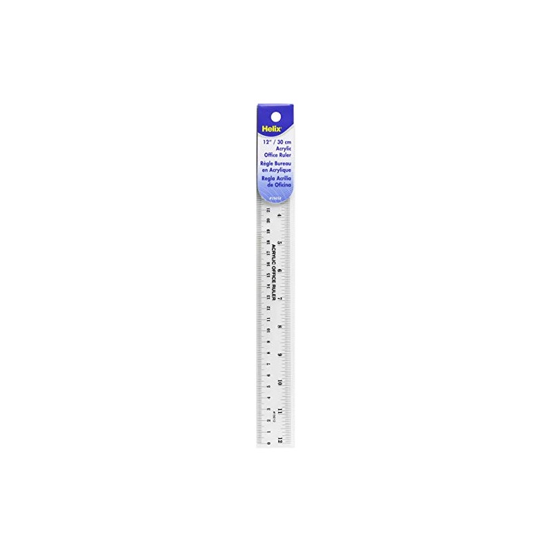 Helix Professional Ruler Acrylic Metric and Imperial 300mm Ref T12010