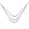 Solid 925 Sterling Silver Beaded Multi Layer Necklace Chain -