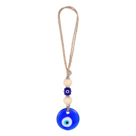 COMNICO Evil Eye Car Hanging Ornament, Classic Blue Evil Eye Beaded Charms Rear View Mirror Pendent Decor Car Accessories for Window Door Wall