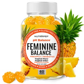 NutraPep Gomitas probióticas Feminine Balance para mujeres salud vaginal y equilibrio del pH femenino. Suplemento gomoso natural con polvo de...      