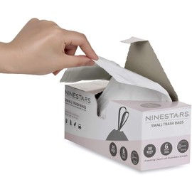 Ninestars NSTB-6-30 Extra Strong White Trash Bag w/Drawstring Closure, 6 Gallons / 20 L