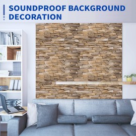 AIONCDER 3 PCS Acoustic Wall Art Acoustic Panels, 24 x 16 Inches Flat Stone Pattern Sound Absorbing Wall Art, Decorative Sound Absorbing Panels for Wall,Room, Home Theater, Studio