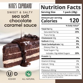 King's Cupboard Sea Salt Chocolate Caramel Sauce - The Perfect Sea Salt Chocolate Caramel Sauce for Topping Ice Cream & Desserts, Chocolate Coffee Drizzle, Fondue, Ganache - Gluten-Free, Kosher, All Natural 10.4 oz (Pack of 2)