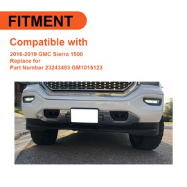 ECOTRIC Front Bumper Skid Plate Compatible with 2016-2019 GMC Sierra 1500 - Replace For 23243493; GM1015123 Protective Armor Engine Undercover Chrome