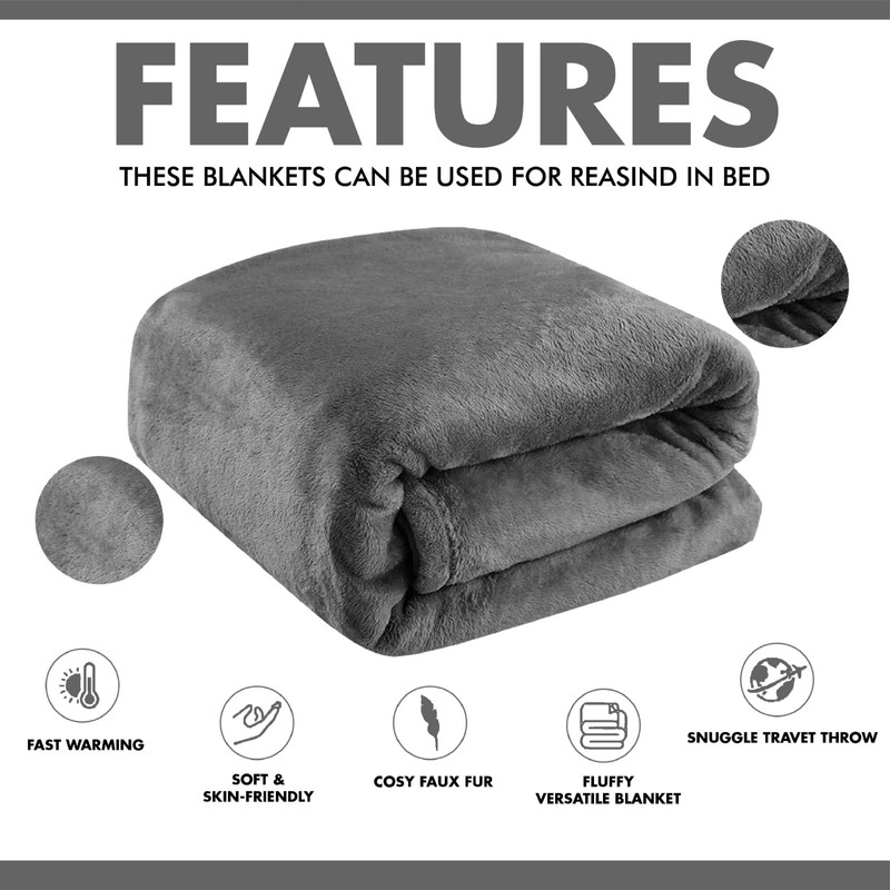 Lions Fleece Throw Blanket - 100% Polyester, Ultra Soft Faux