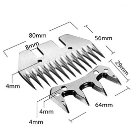 Sheep Shear Blades, Stainless Steel Goat Scissors Wool Clippers Replacement Blades for Goats, Sheep, Cattle (13-tooth straight blade)