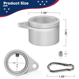 norwayho Flag Pole Rings, Flagpole Rings Aluminum Alloy 360° Rotating Anti Wrap Flag Mounting Spinning Ring Clips for 0.75-1.02 Inch Diameter Flagpole (1 Inch - Pack of 2, Silver)
