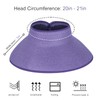 Women Sun Visors Foldable Straw Hats Purple Summer Beach Packable