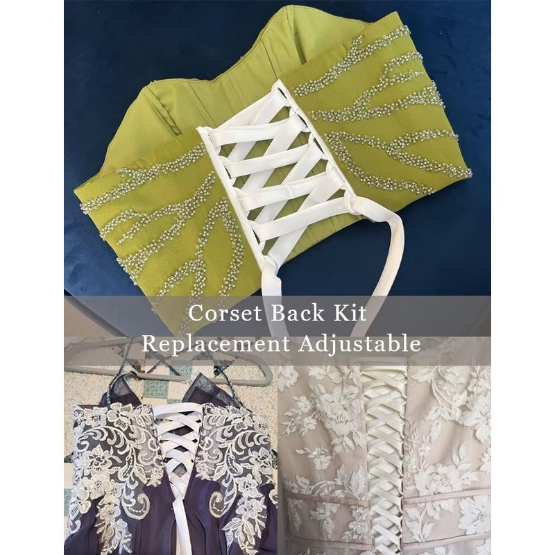4PCS/Set Wedding Dresses Corset Kit Panel Extender Zipper Replacement Adjustable