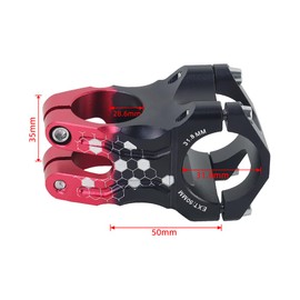FOMTOR 31.8 Bike Stem 50mm, MTB Stem Mountain Bike Stem Short Handlebar Stem Aluminum Alloy, for Road Bike, MTB, BMX, Cycling Fixie Gear (Black Red)