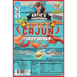 Katie's Beef Jerky - Sugar Free Beef Jerky -12 Delicious Keto-Friendly Flavors, High Protein, Sugar Free Meat Snacks, Great Snack for Low Carb Diet, Made in USA (Spicy Cajun, 3)