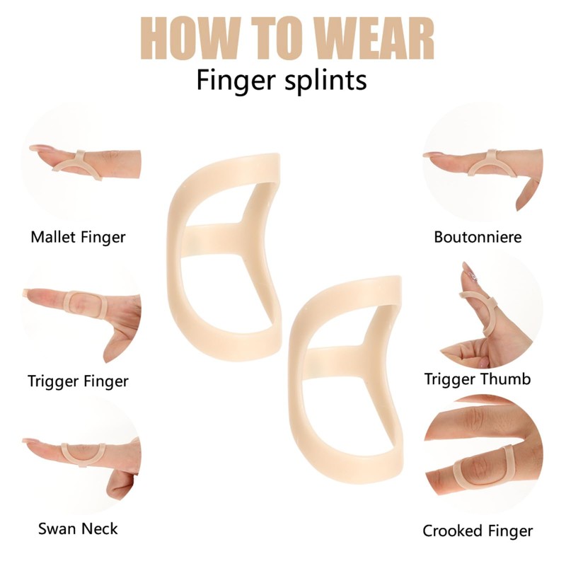 Finger Splint Kits 9 Pcs Oval Finger Splints & 3