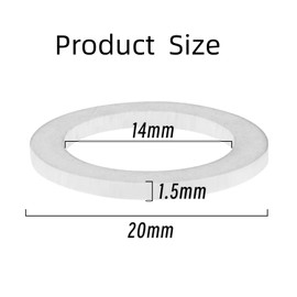 MEZOKUCEL 50PCS Aluminum Crush Washers Car Flat Sealing Gaskets Oil Sump Plug Washer Drain Plug Gaskets Plate Rings 20mm OD 14mm ID 1.5mm Thickness