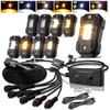 LEDMIRCY Switchback LED Rock Lights Kit White/Amber Strobe with Wiring
