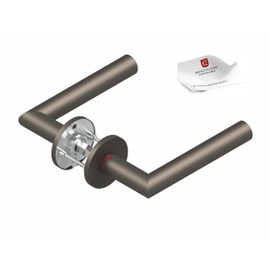 Beschläge Hamburg smartbloc® hidden Hero Form 1106 - DIN Left Door Handle with Integrated Locking | Door Fitting Diameter 54 x 5 mm for Room Doors | Handle Set for Interior Doors in Matte Titanium