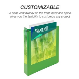 Samsill Plant Based Durable 1.5 Inch 3 Ring Binders, Made in The USA, Fashion Clear View Binders, Up to 25% Plant Based Plastic, Assorted, 4 Pack (MP48659)
