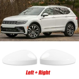 Car Door Wing Mirror Cover Cap Replacement Cover Protectors For VW Tiguan MK2 2017 2018 2019 2020 White (Left + Right Side)